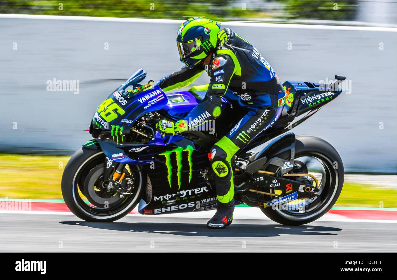 Valentino Rossi 46 Of Italy And Movistar Yamaha Moto Gp During The Moto Gp Qualifying Of The Ctalunya Grand Prix At Circuit De Barcelona Racetrack In Montmelo Spain On June 15 2019