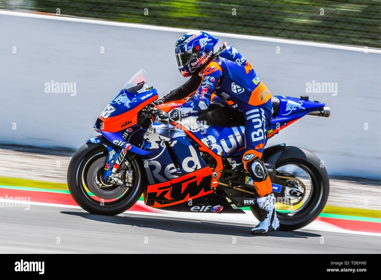 MIGUEL OLIVEIRA (88) of Portugal and Red Bull KTM Tech 3 during the MOTO GP  Qualifying of the Ctalunya Grand Prix at Circuit de Barcelona racetrack in  Montmelo, Spain on June 15,