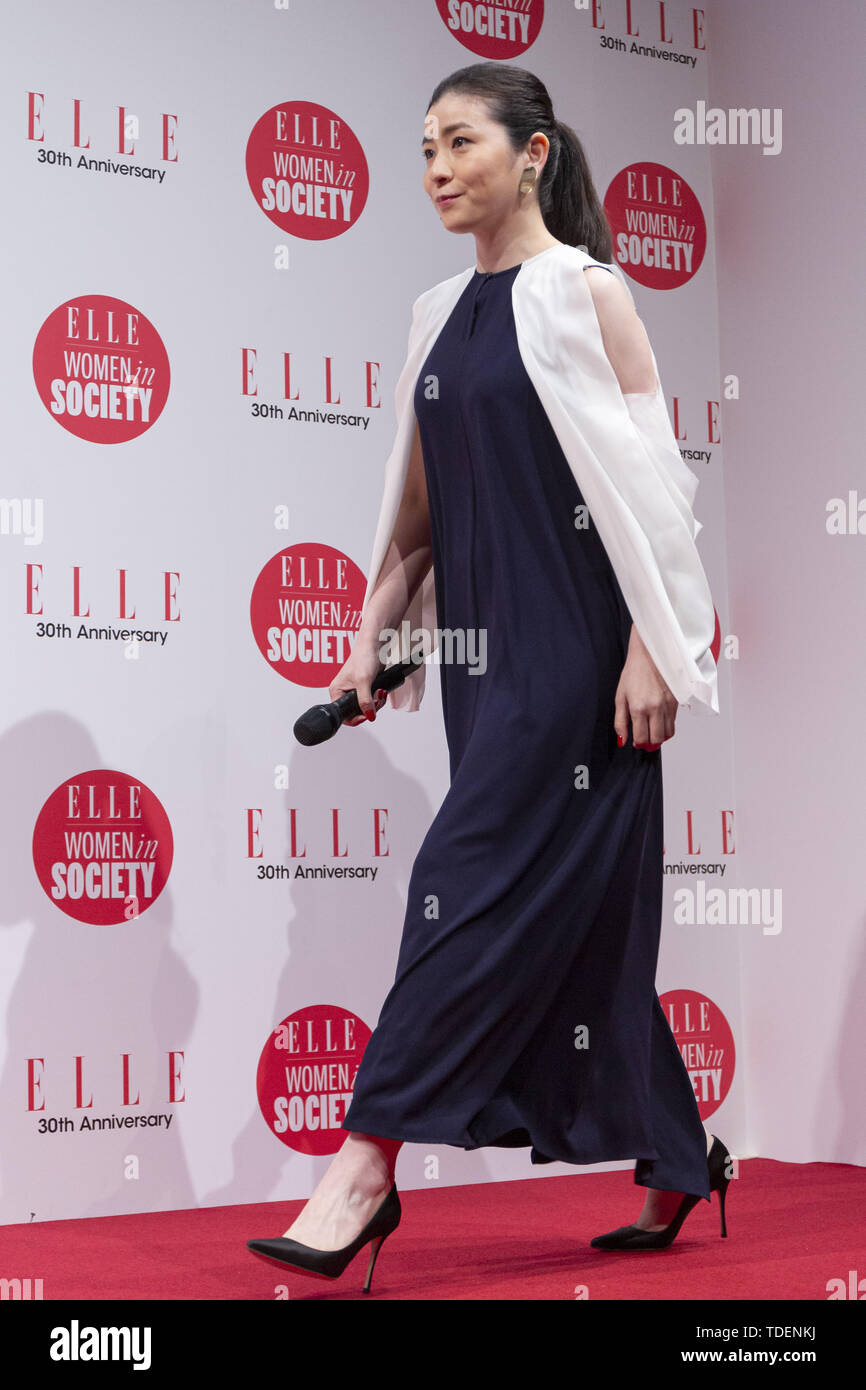 Tokyo, Japan. 15th June, 2019. Japanese calligrapher Suito Nakatsuka attends the ELLE WOMEN in SOCIETY 2019 at Shibuya Hikarie. The annual event focuses on working women's role in the Japanese society through various seminars where top celebrities, businesswomen and leaders are invited to speak. Credit: Rodrigo Reyes Marin/ZUMA Wire/Alamy Live News Stock Photo