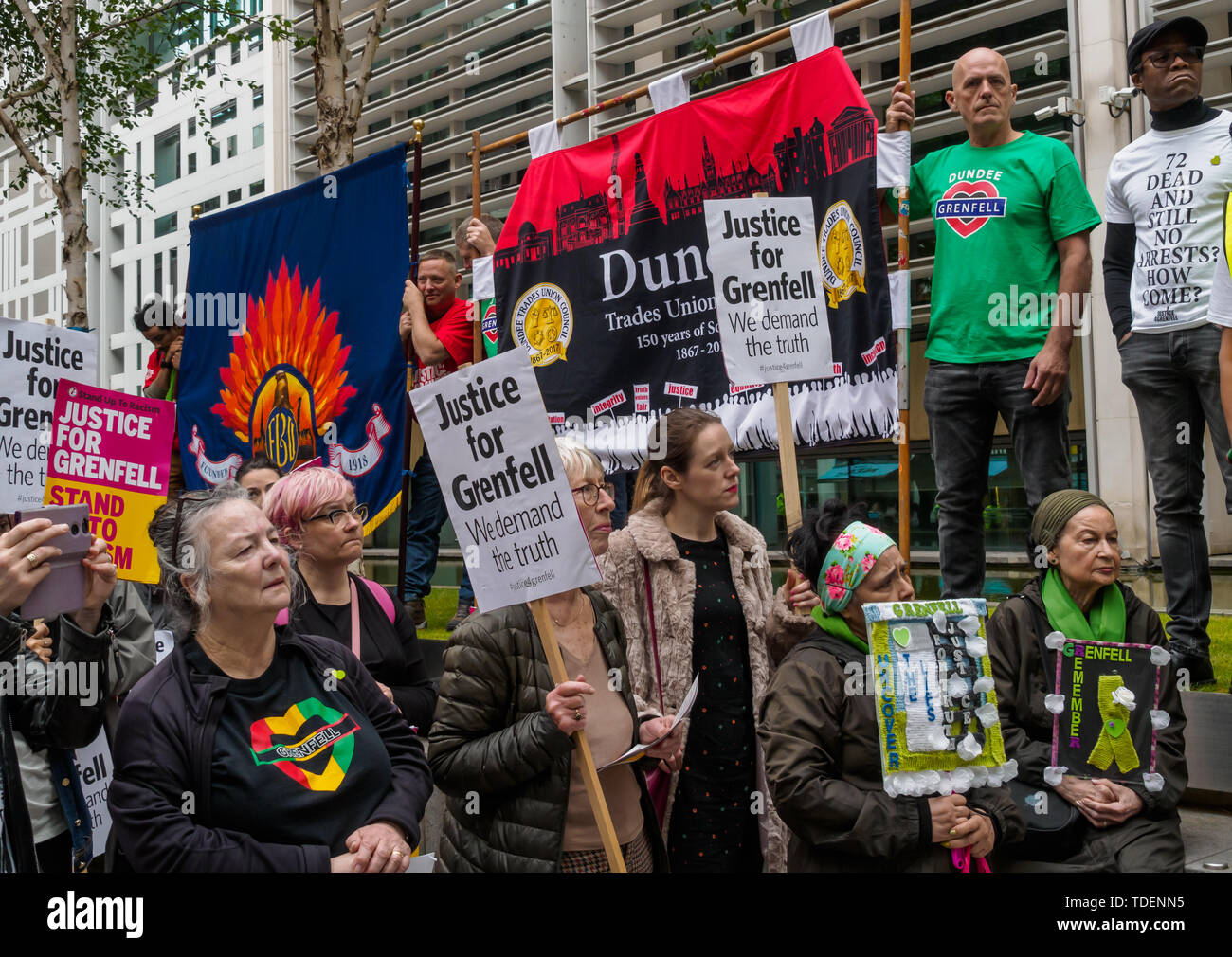 London Uk 15th June 2019 People Listen To The Speeches Outside The Ministry Of Housing Communities And Local Government On The Justice For Grenfell Solidarity March The Day After The Second Anniversary