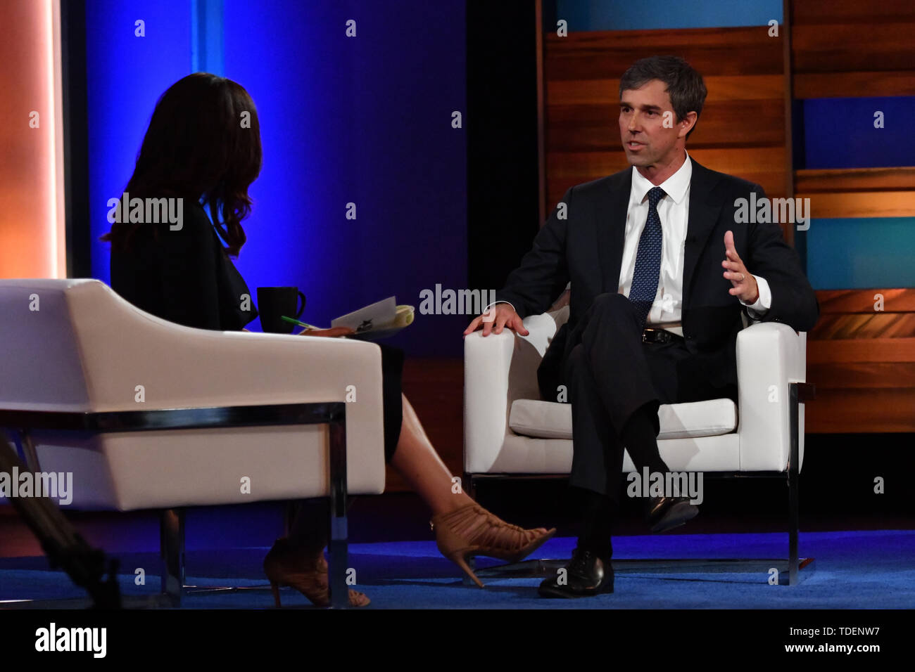 Charleston, USA. 15th June, 2019. Democratic presidential hopeful Beto O’Rourke is interviewed by moderator Soledad O'Brien during the Black Economic Alliance Presidential Forum June 15, 2019 in Charleston, South Carolina. Credit: Planetpix/Alamy Live News Stock Photo