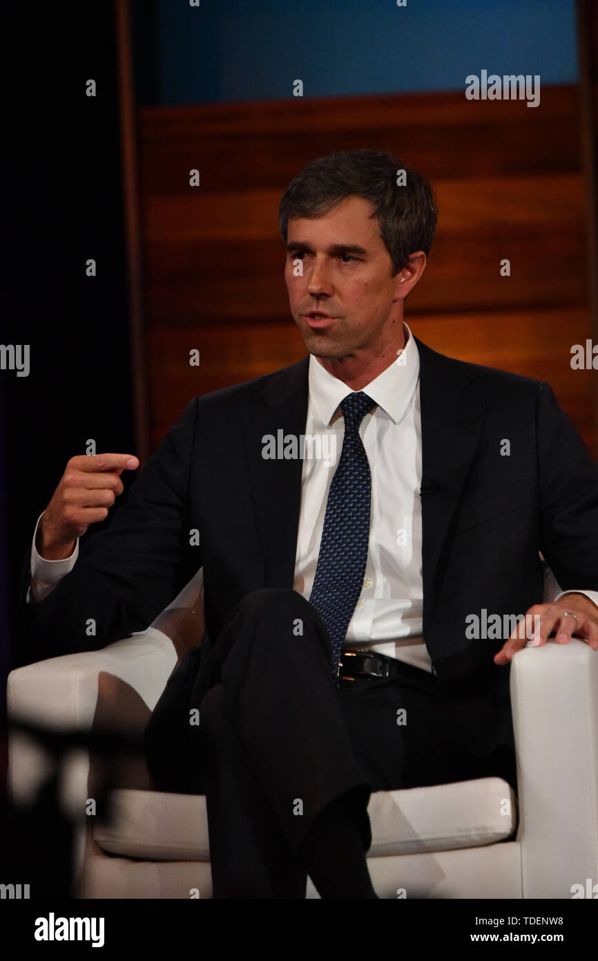 Charleston, USA. 15th June, 2019. Democratic presidential hopeful Beto O’Rourke is interviewed by moderator Soledad O'Brien during the Black Economic Alliance Presidential Forum June 15, 2019 in Charleston, South Carolina. Credit: Planetpix/Alamy Live News Stock Photo