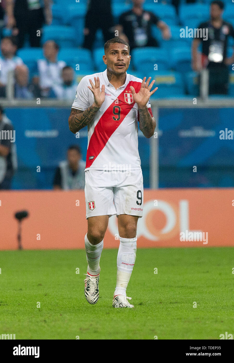 Porto Alegre Brazil 15th June 2019 Paolo Guerrero Is Bidding During A Match Between Venezuela And Peru Valid For The 2019 Copa America Group Stage Held This Saturday 15 At The Gremio