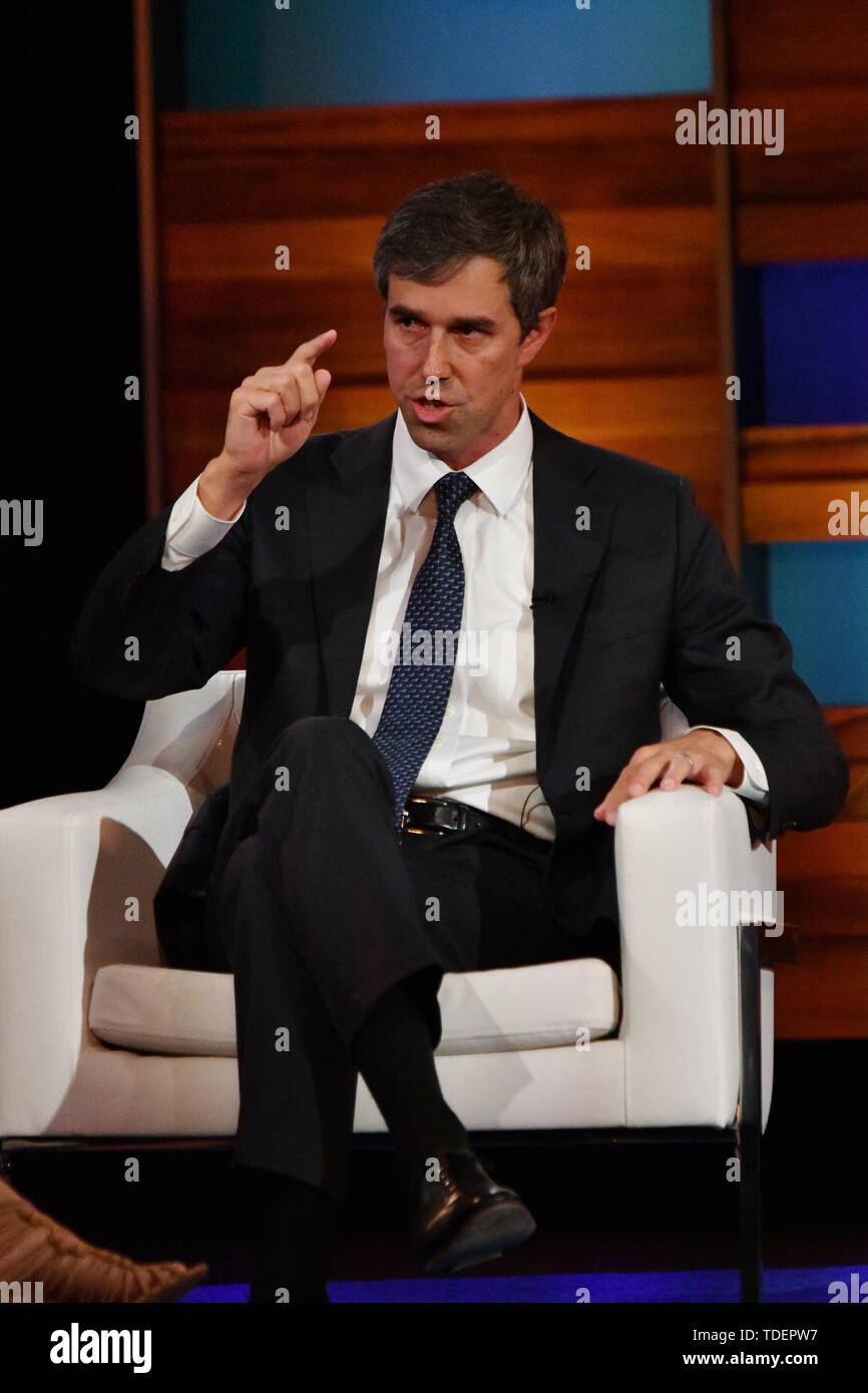 Charleston, USA. 15th June, 2019. Democratic presidential hopeful Beto O’Rourke is interviewed by moderator Soledad O'Brien during the Black Economic Alliance Presidential Forum June 15, 2019 in Charleston, South Carolina. Credit: Planetpix/Alamy Live News Stock Photo