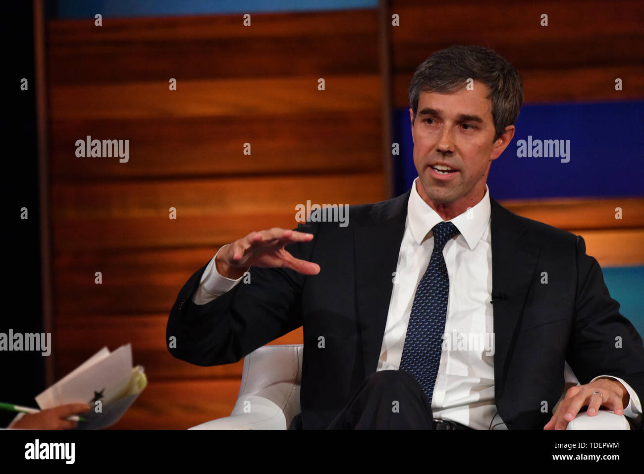 Charleston, USA. 15th June, 2019. Democratic presidential hopeful Beto O’Rourke is interviewed by moderator Soledad O'Brien during the Black Economic Alliance Presidential Forum June 15, 2019 in Charleston, South Carolina. Credit: Planetpix/Alamy Live News Stock Photo