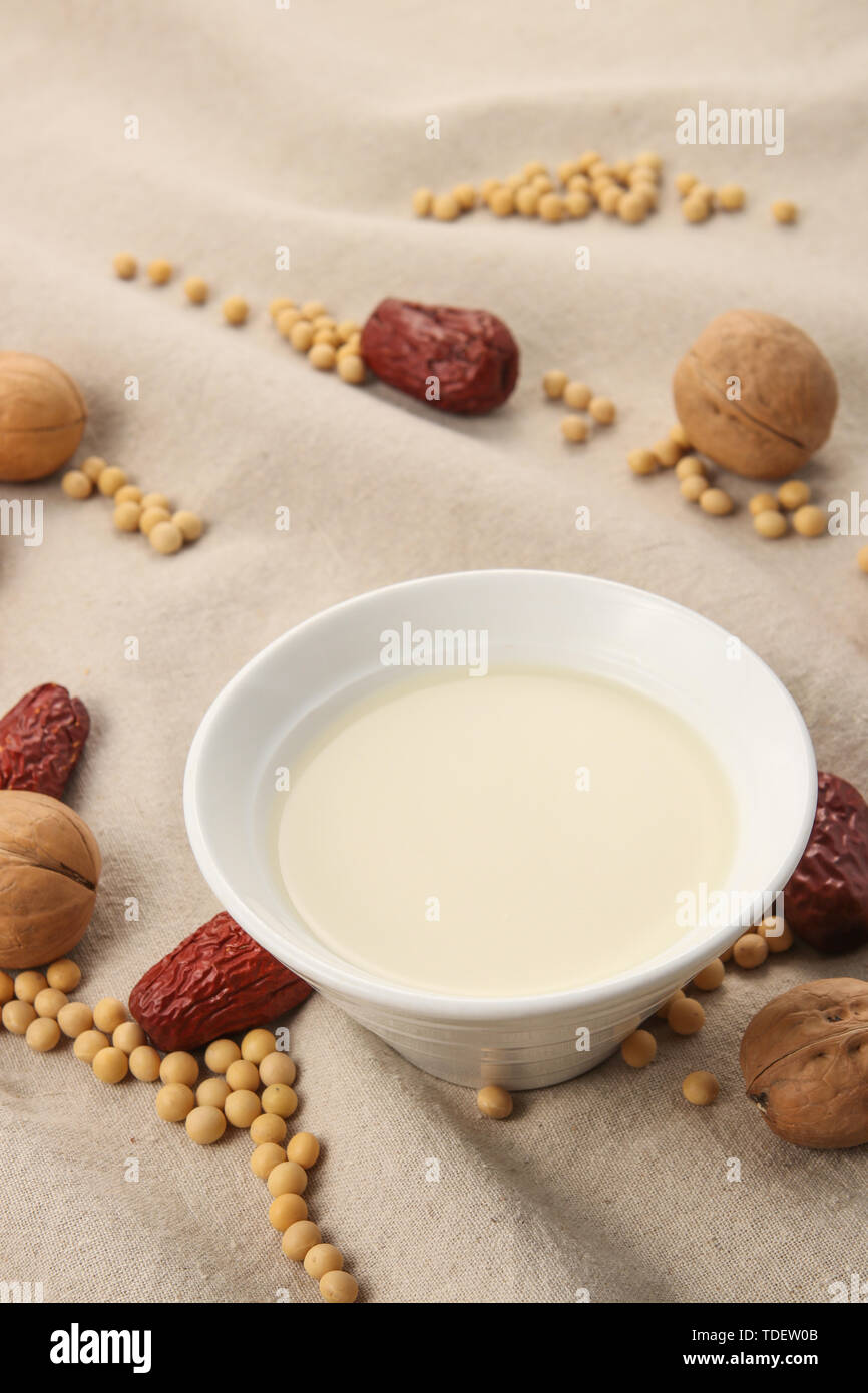 Healthy soybean milk Stock Photo Alamy