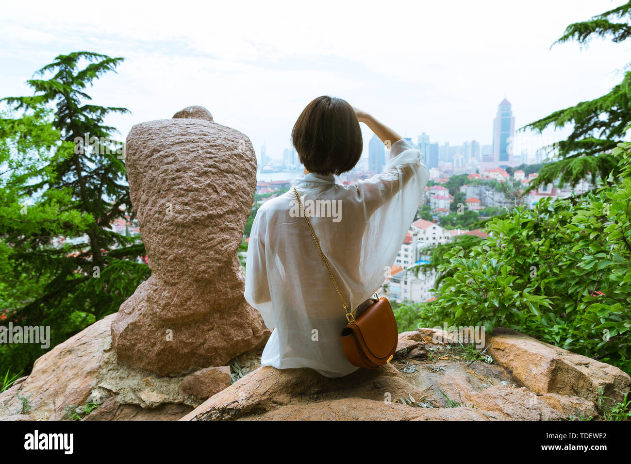 Qingdao Signal Mountain Stock Photo Alamy