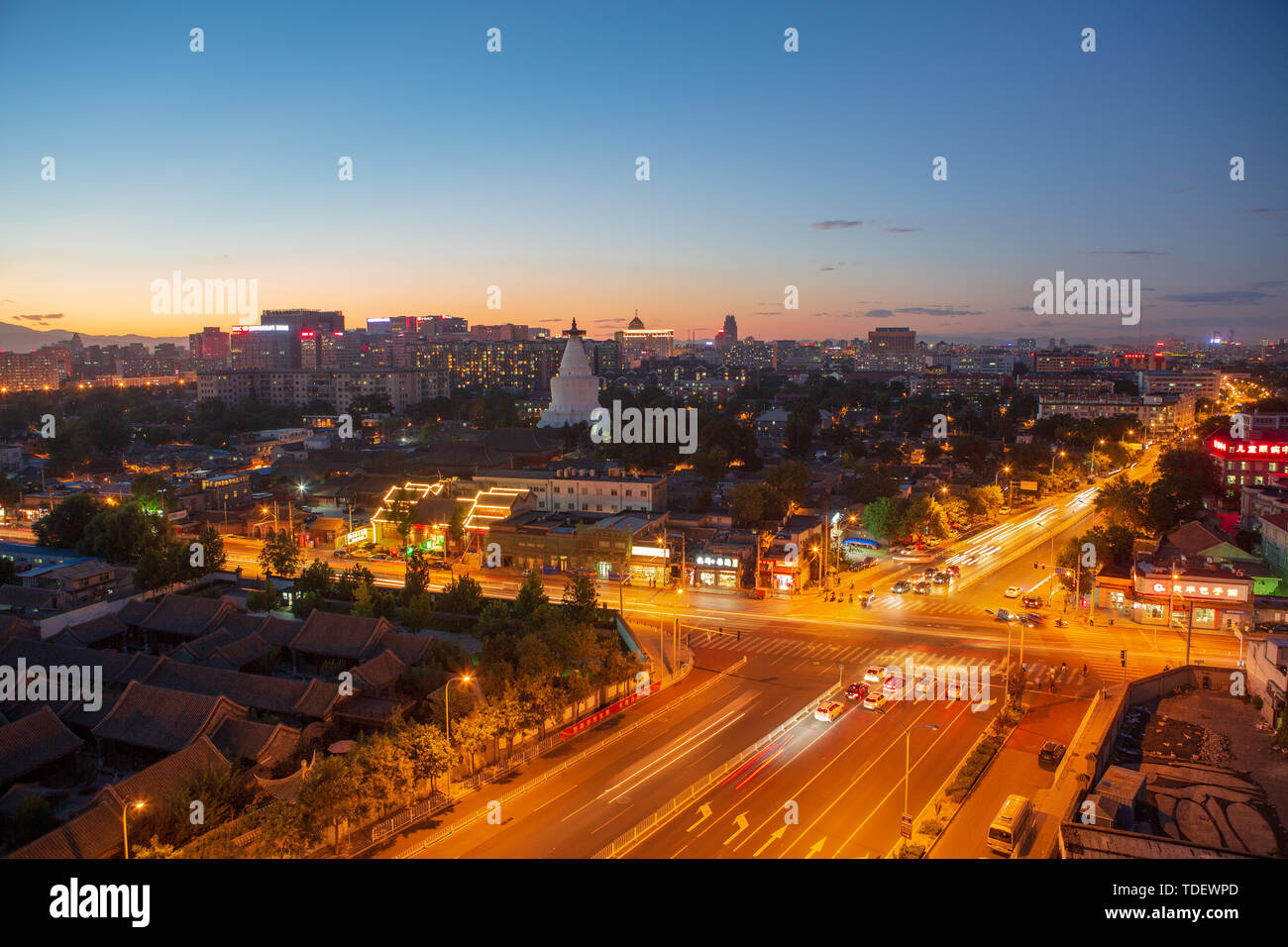 Night view of Baita Temple Stock Photo - Alamy