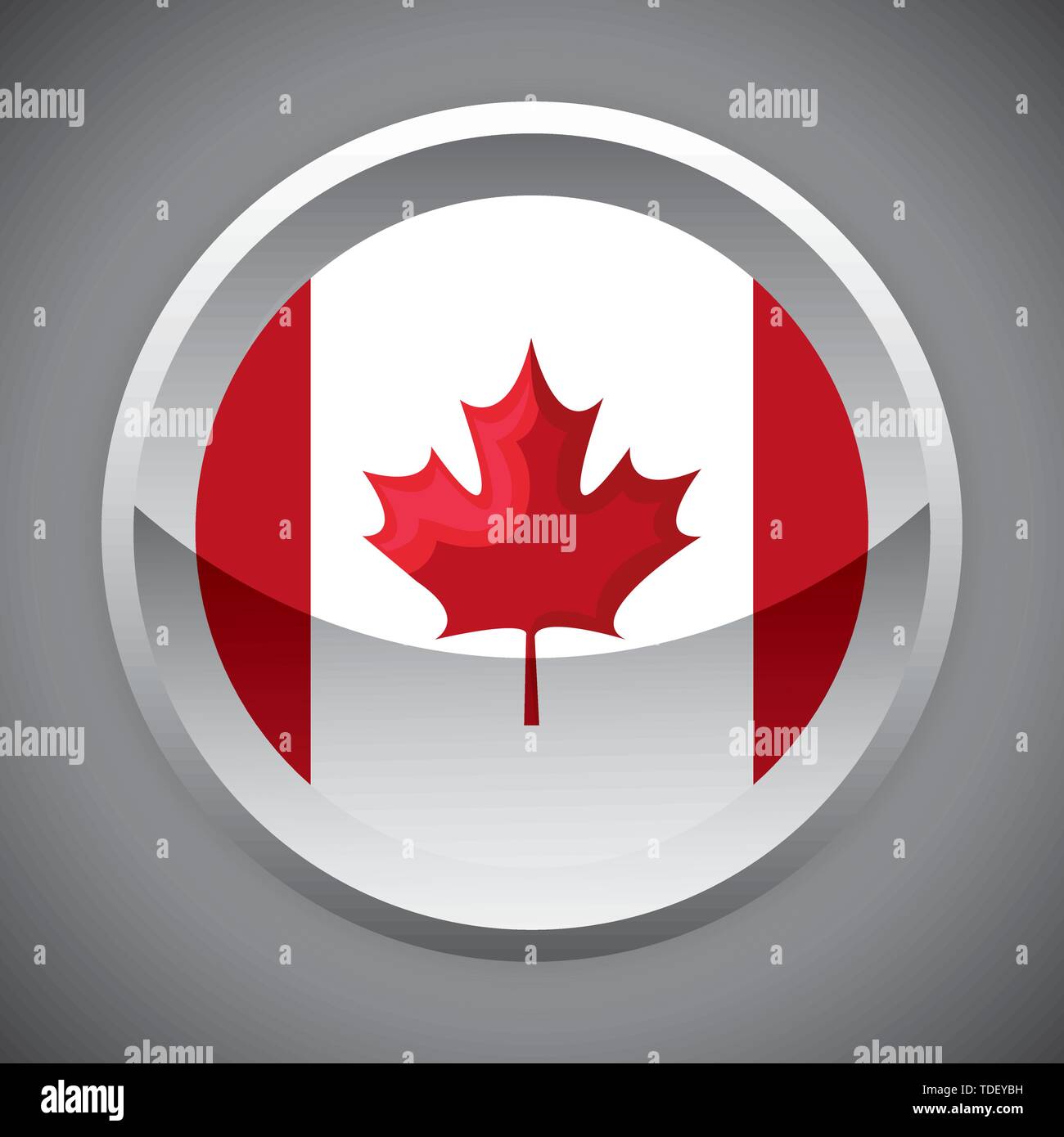 flag of canada in shape circle vector illustration design Stock Vector ...