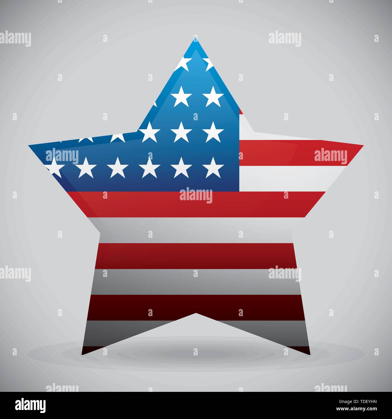 star with united states flag vector illustration design Stock Vector ...