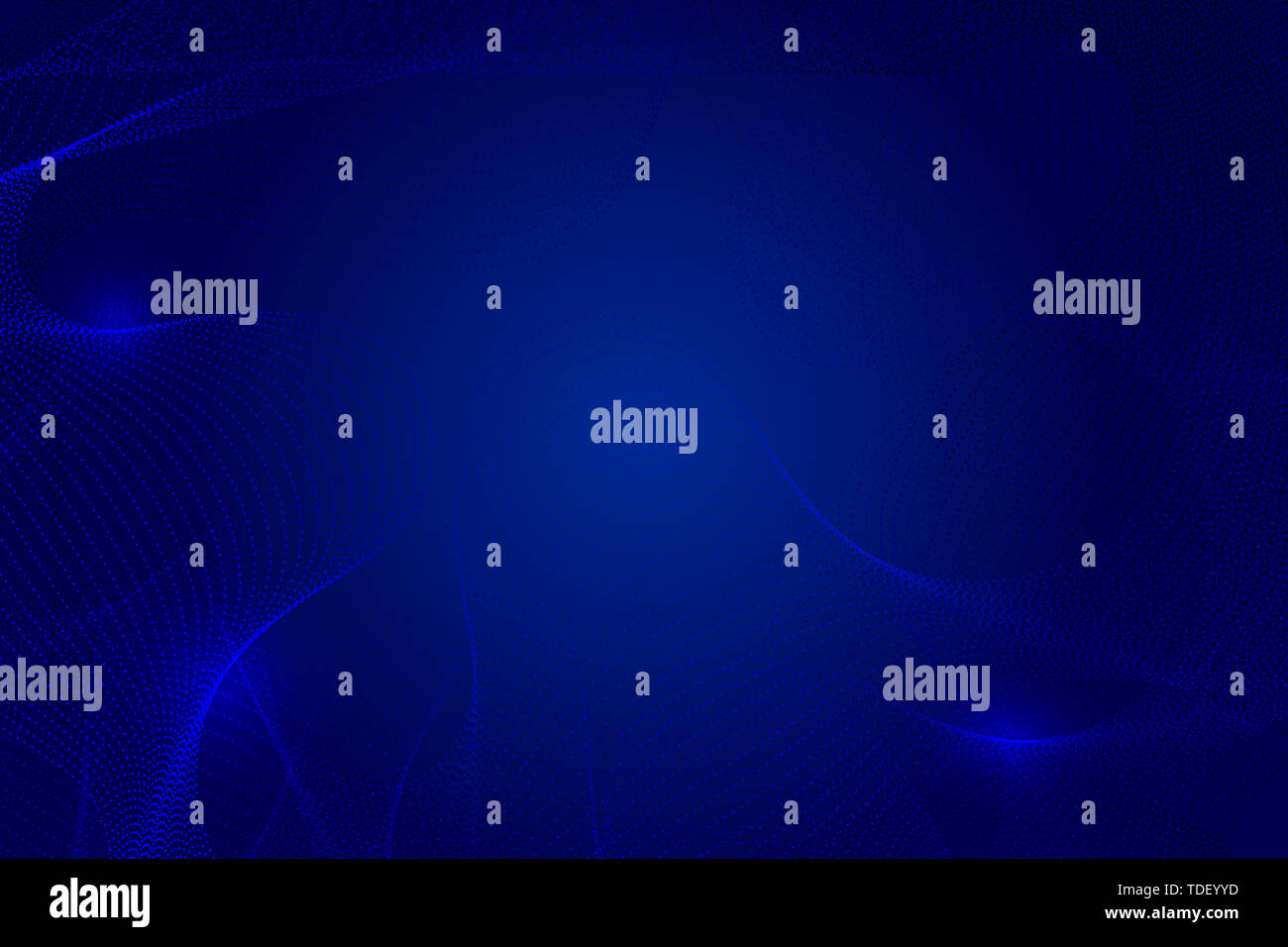Abstract background of blue wave points, dynamic particles Stock Photo