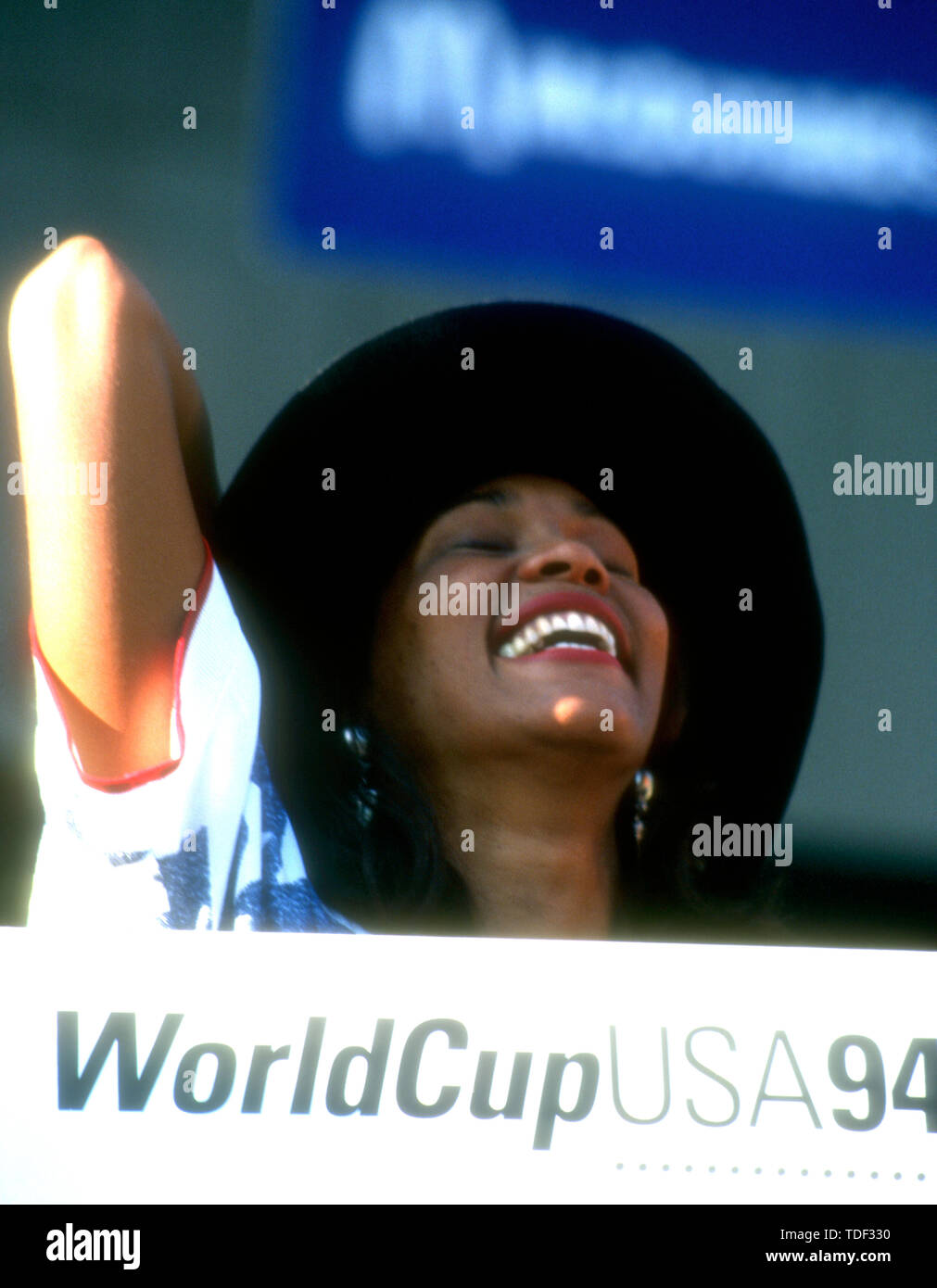 Pasadena, California, USA 15th July 1994 Singer Whitney Houston attends Pre-Game World Cup Ceremony Event on July 15, 1994 at the Rose Bowl in Pasadena, California, USA. Photo by Barry King/Alamy Stock Photo Stock Photo