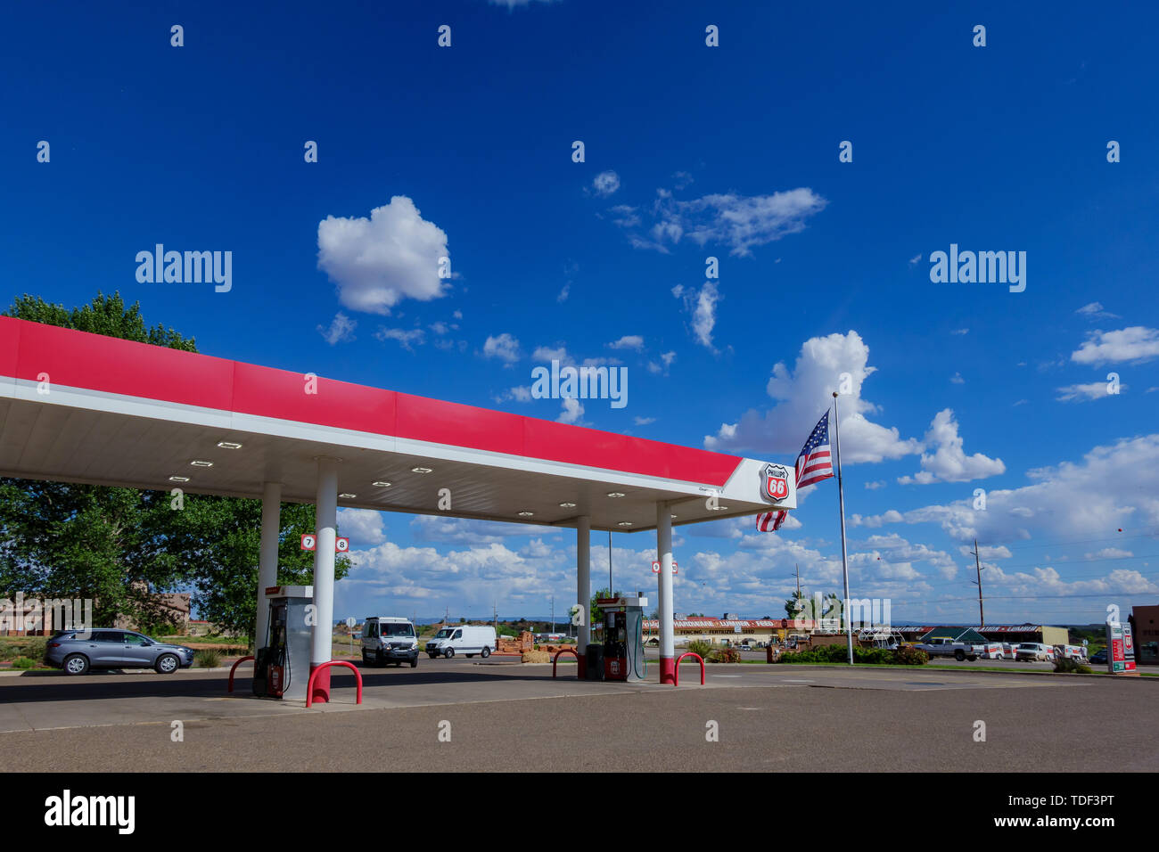 Utah, MAY 14 Exterior sunny view of a Philips 66 gasoline station on
