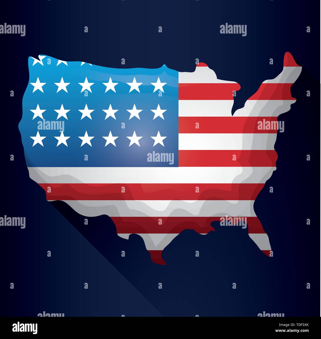 map of united states with flag vector illustration design Stock Vector ...
