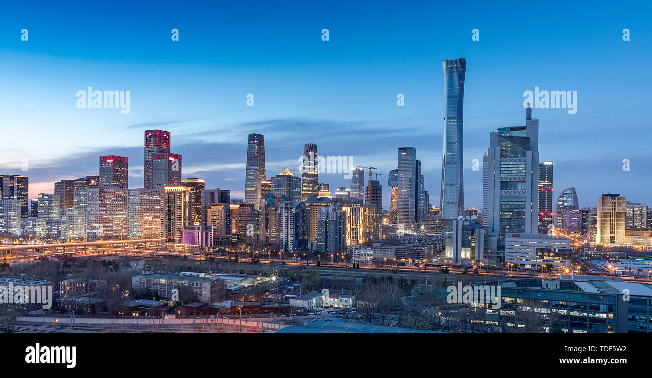 Night view of China Zun Building, International Trade and Business ...
