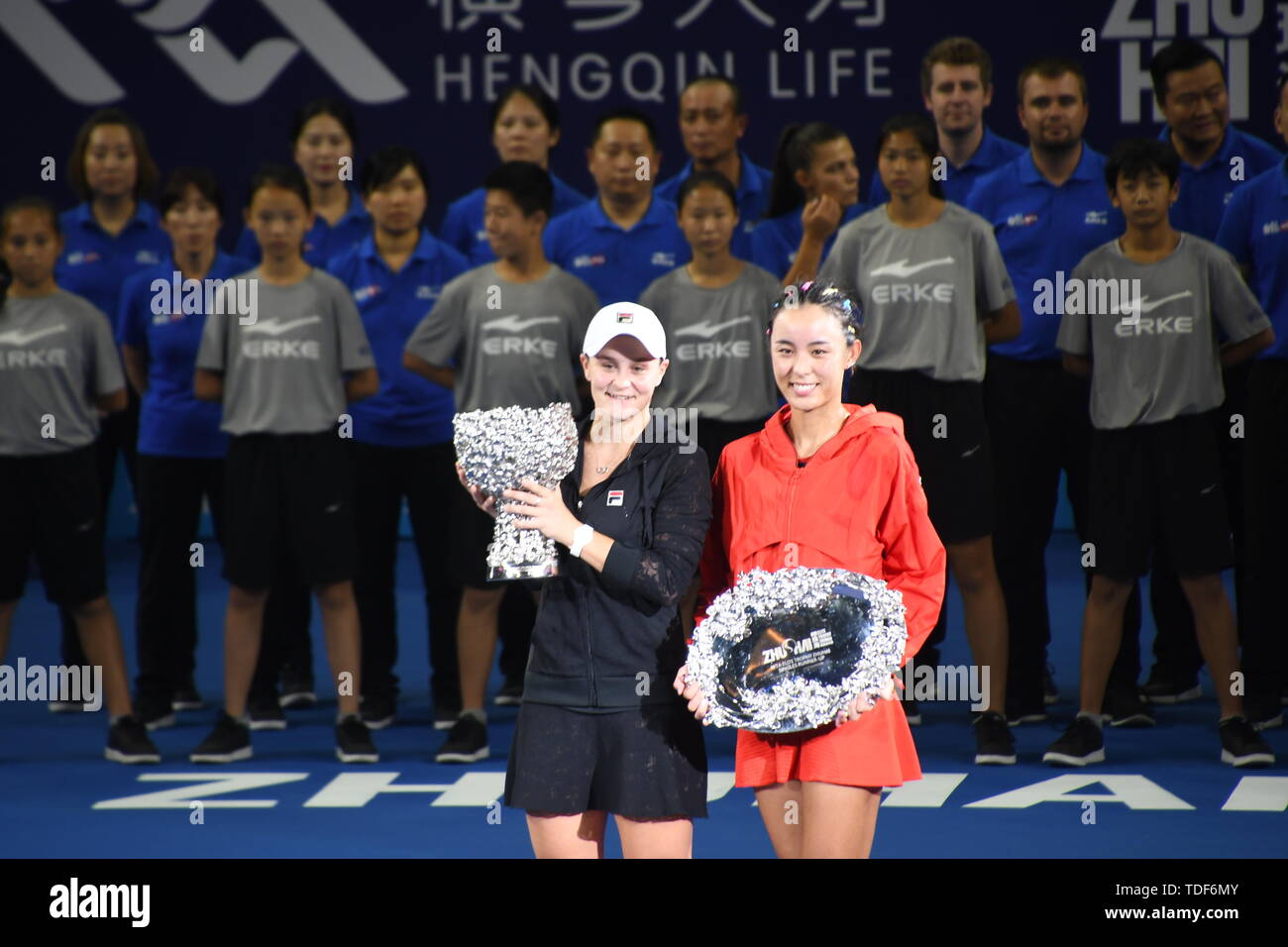 2018 Zhuhai Super Classic Wang Qiang lost to runner-up against Barty, the moment of the game and the awards ceremony Stock Photo