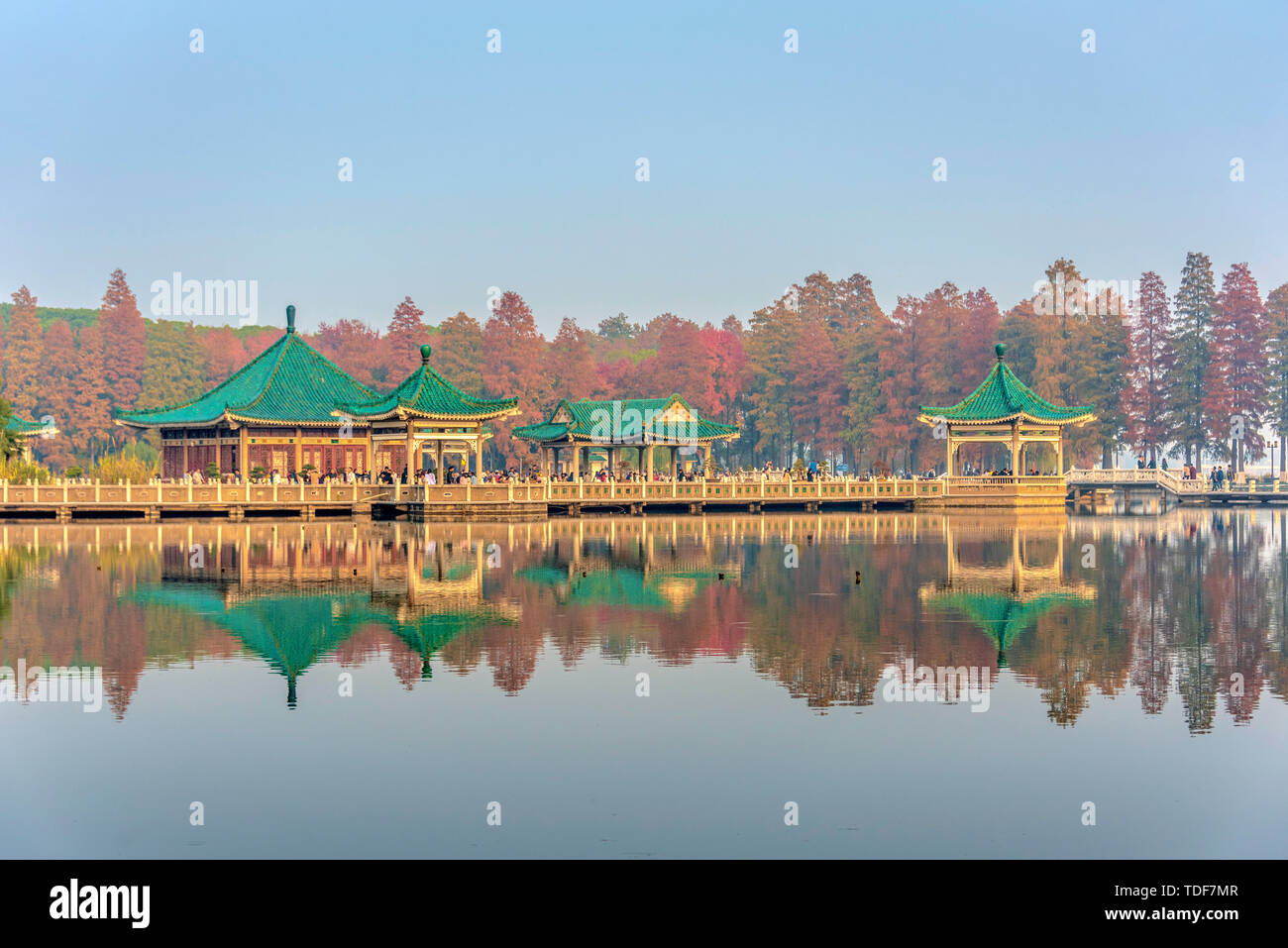 Bitan Watching Fish in East Lake Listening Tao Scenic Area, Wuhan, Hubei Province Stock Photo