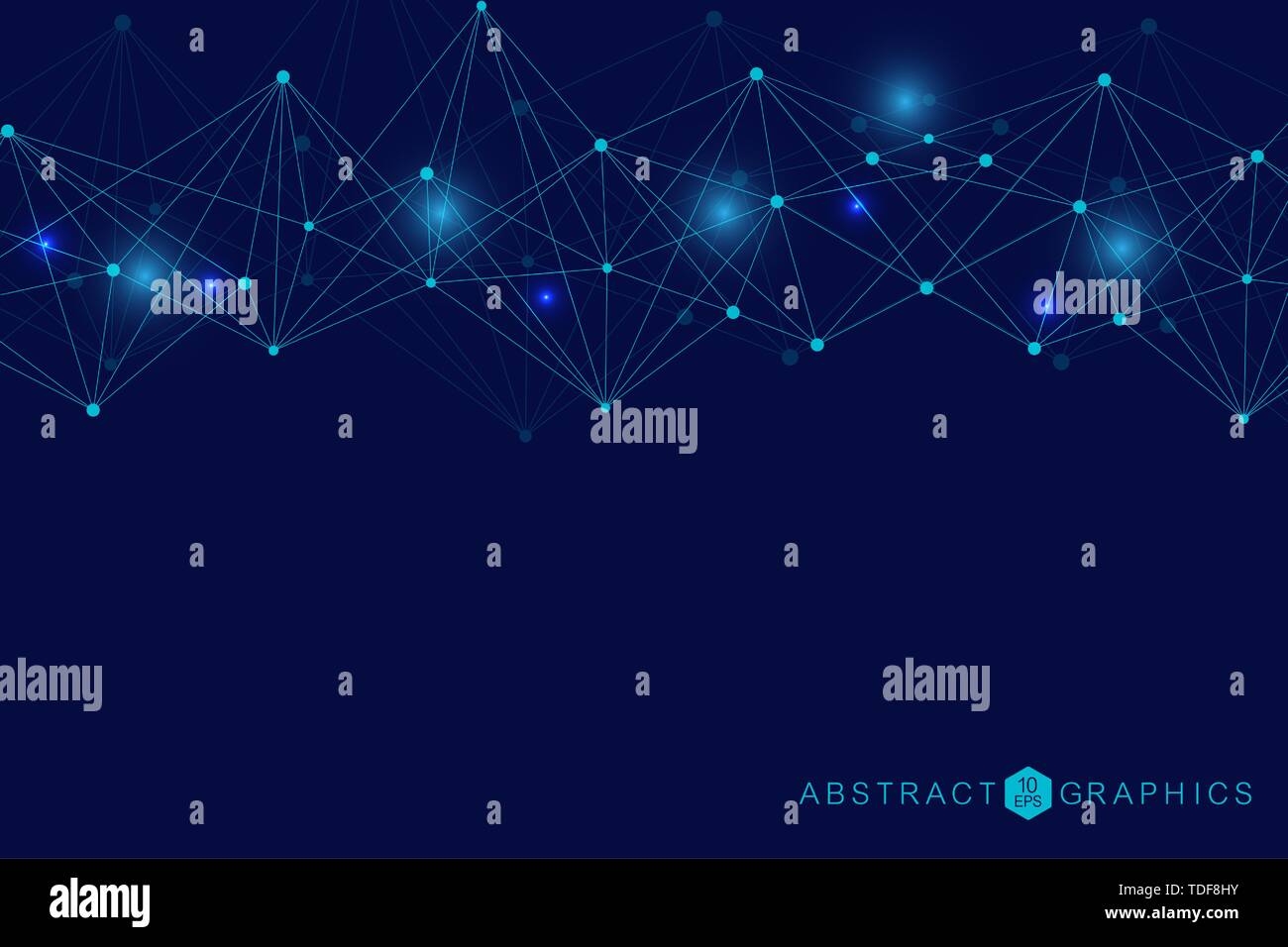 Geometric abstract background with connected line and dots. Structure ...