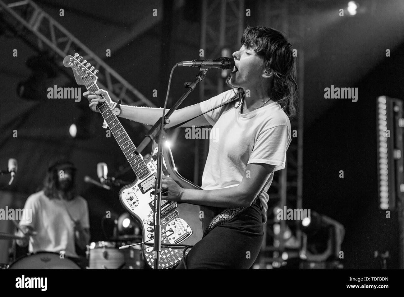 June 14, 2019 - Manchester, Tennessee, U.S - COURTNEY BARNETT during the Bonnaroo Music + Arts Festival in Manchester, Tennessee (Credit Image: © Daniel DeSlover/ZUMA Wire) Stock Photo