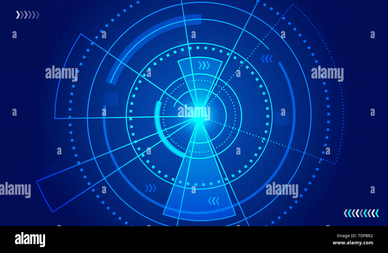 Global network big data, computer technology dark blue background, technical concept. Stock Photo