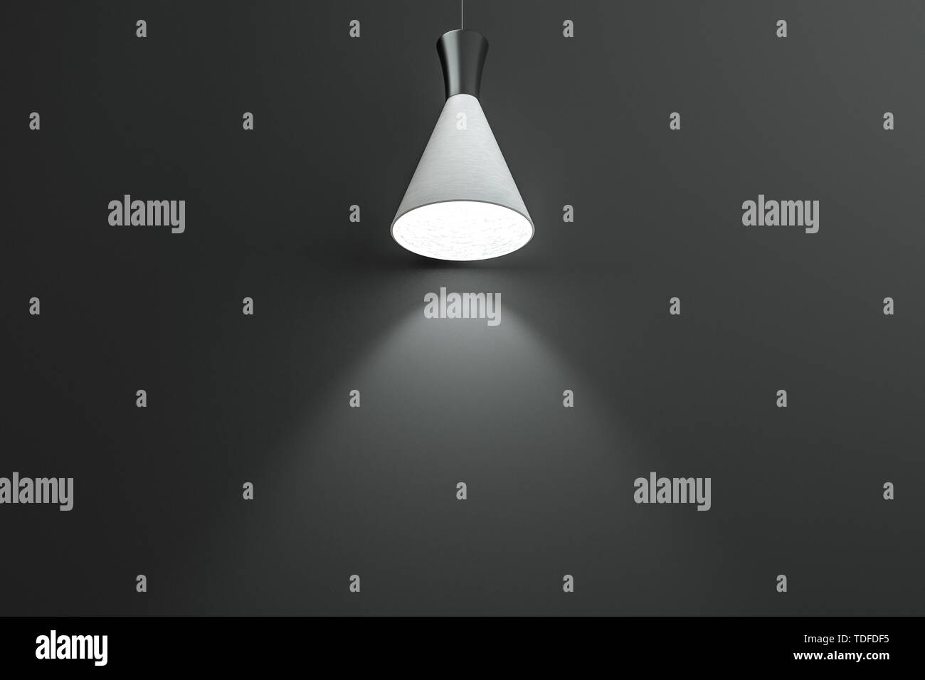 Three-dimensional rendering, open chandelier with indoor display wall ...