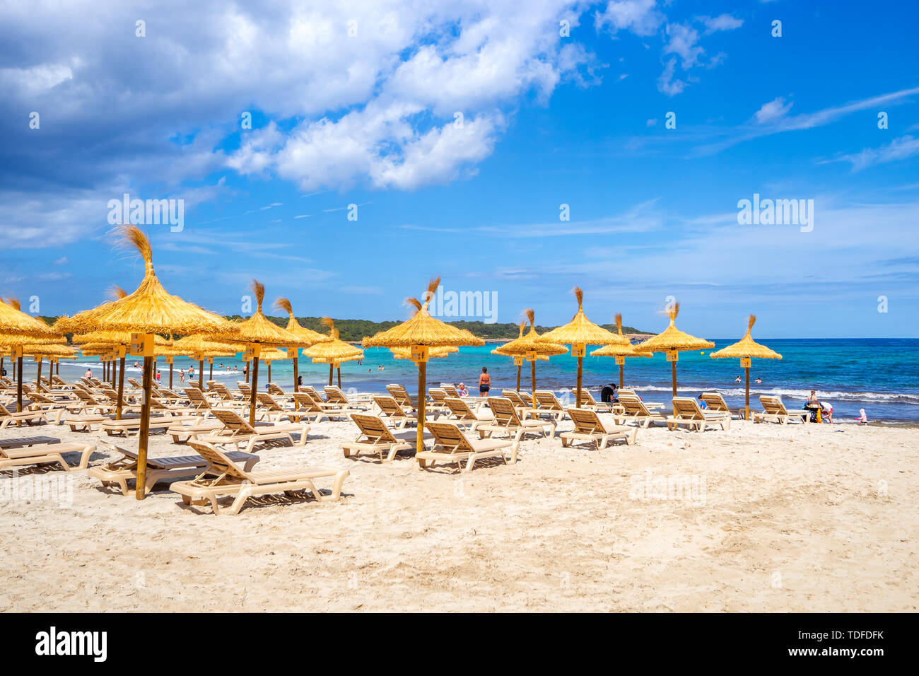 Beach of Sa Coma in Mallorca, Spain Stock Photo