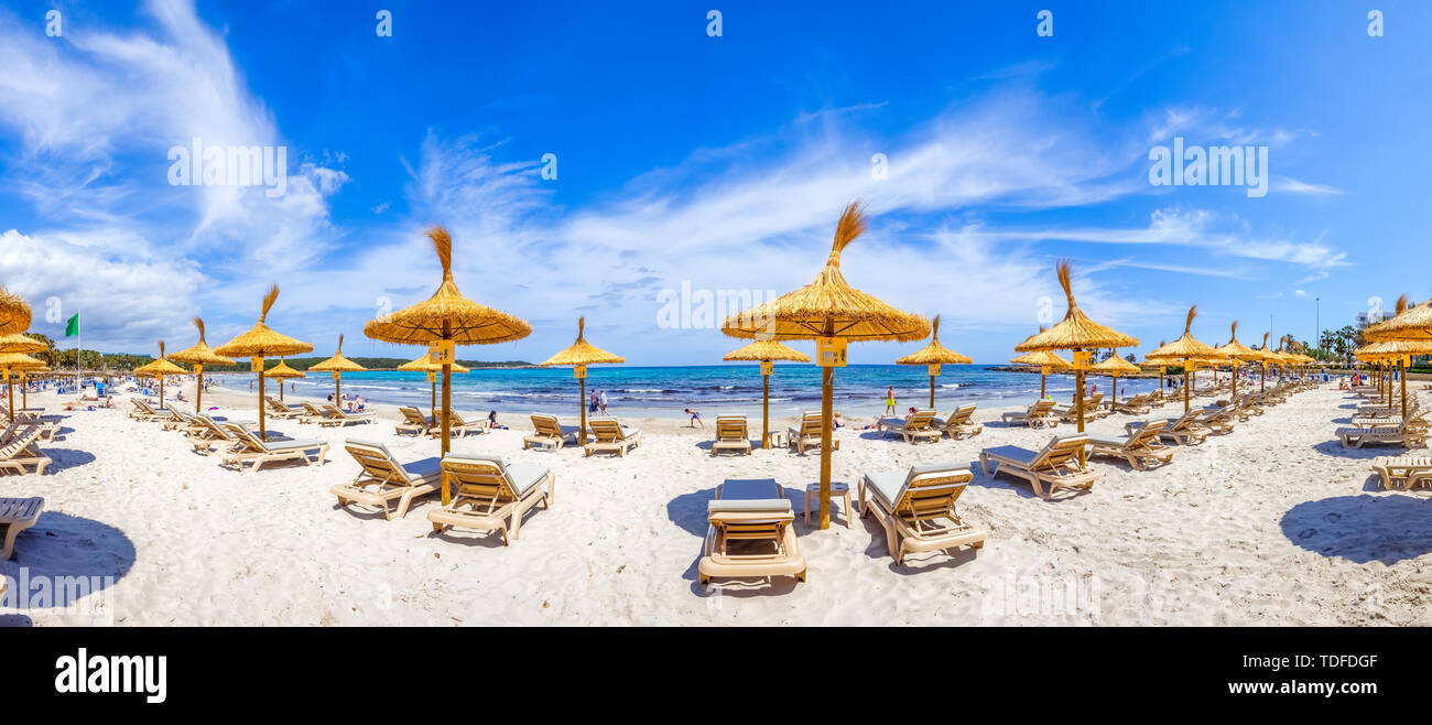 Beach of Sa Coma in Mallorca, Spain Stock Photo