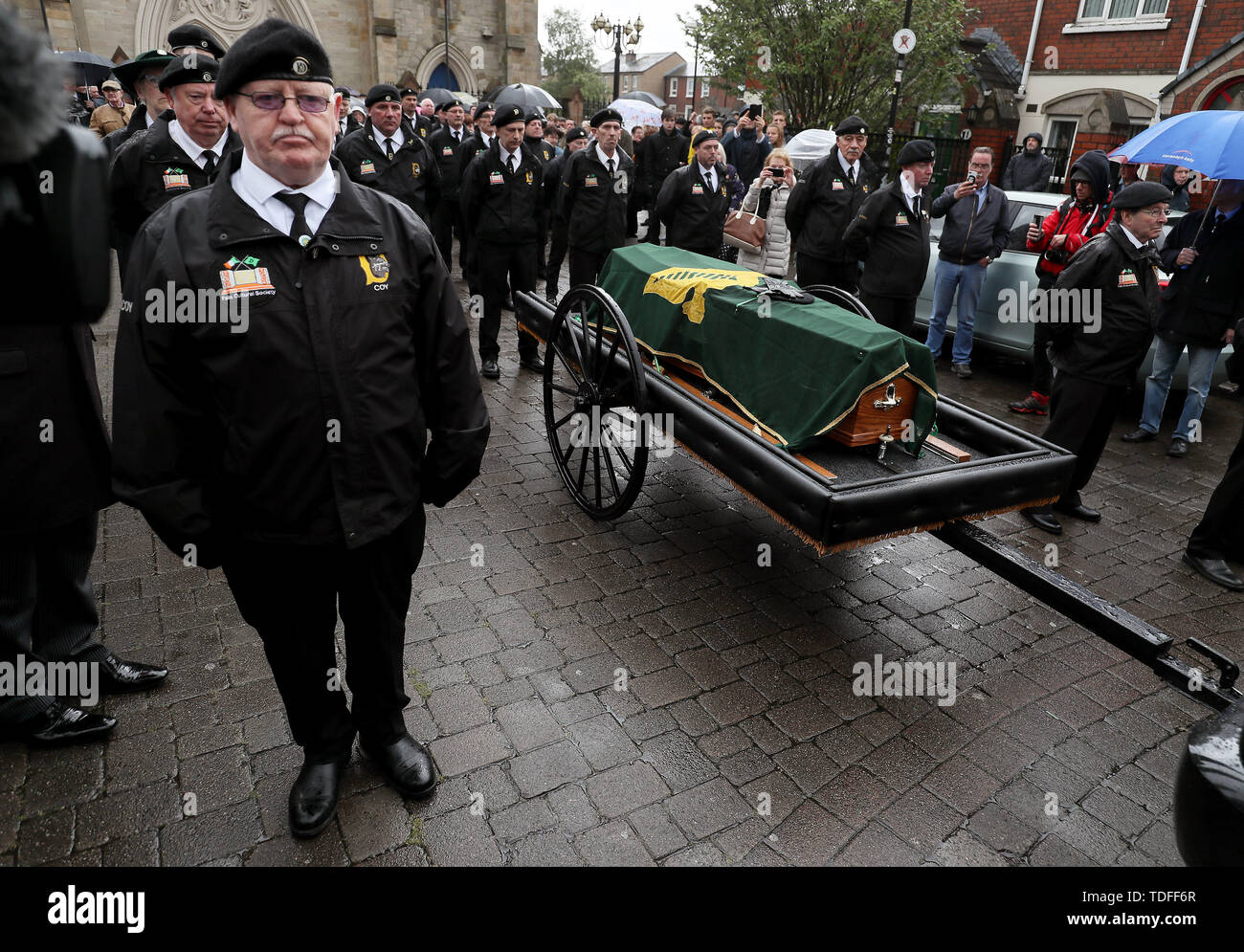The coffin of former Provisional IRA leader Billy McKee is