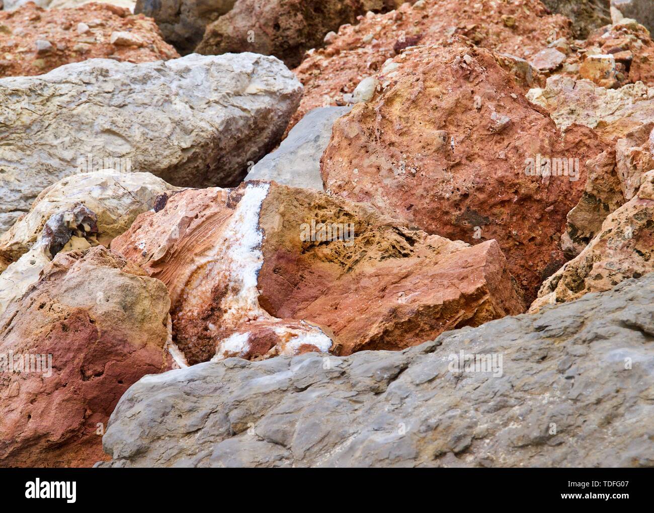 Macro of big red and orange rocks Stock Photo - Alamy