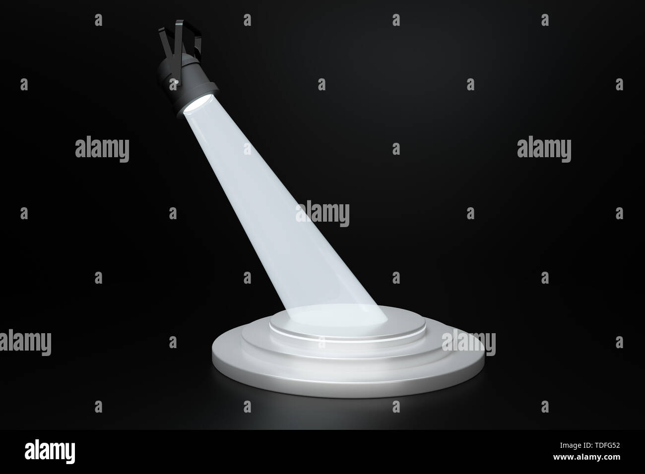Three-dimensional rendering, stage with lighting, display platform ...
