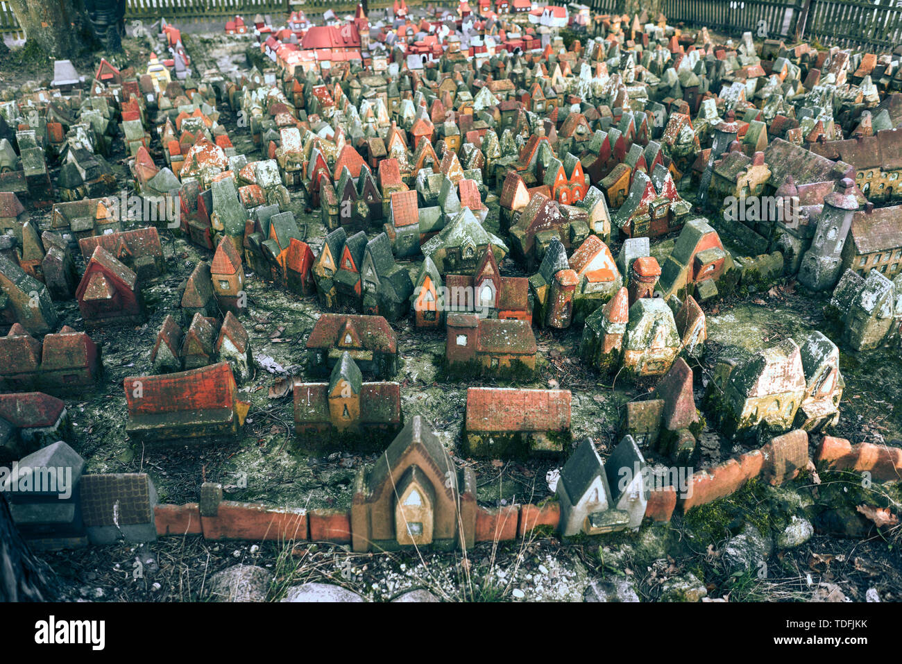 City in Miniature, the Medieval Layout of Koenigsberg, 16th Century, More Than 500 Tiny Fairy Clay Houses Stock Photo