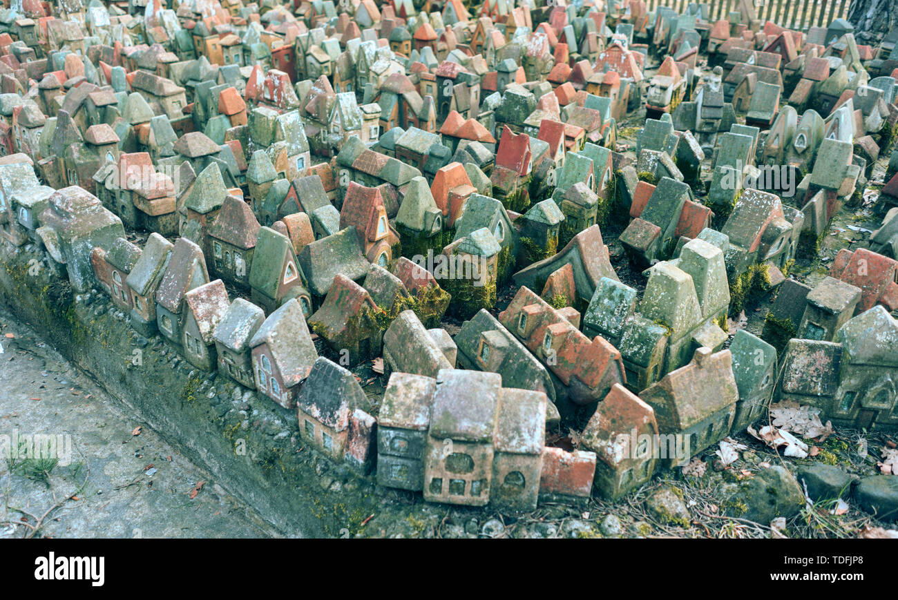 City in Miniature, the Medieval Layout of Koenigsberg, 16th Century, More Than 500 Tiny Fairy Clay Houses Stock Photo