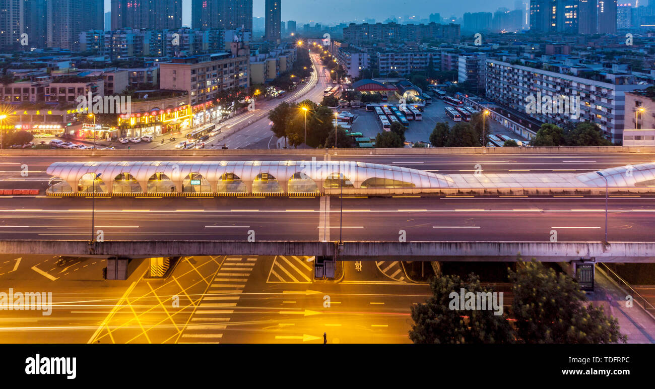 Chengdu Second Ring Road Express Bus Station Stock Photo