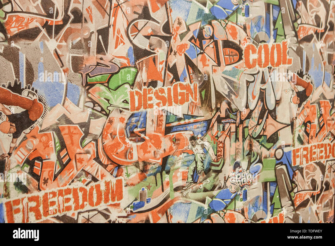background wallpaper for the newspaper with colorful banners and graffiti  Stock Photo - Alamy, image size:1300x956
