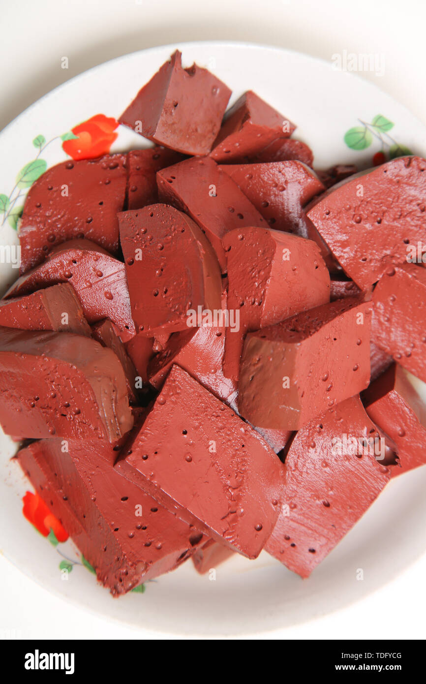 Pig blood, duck blood Stock Photo - Alamy