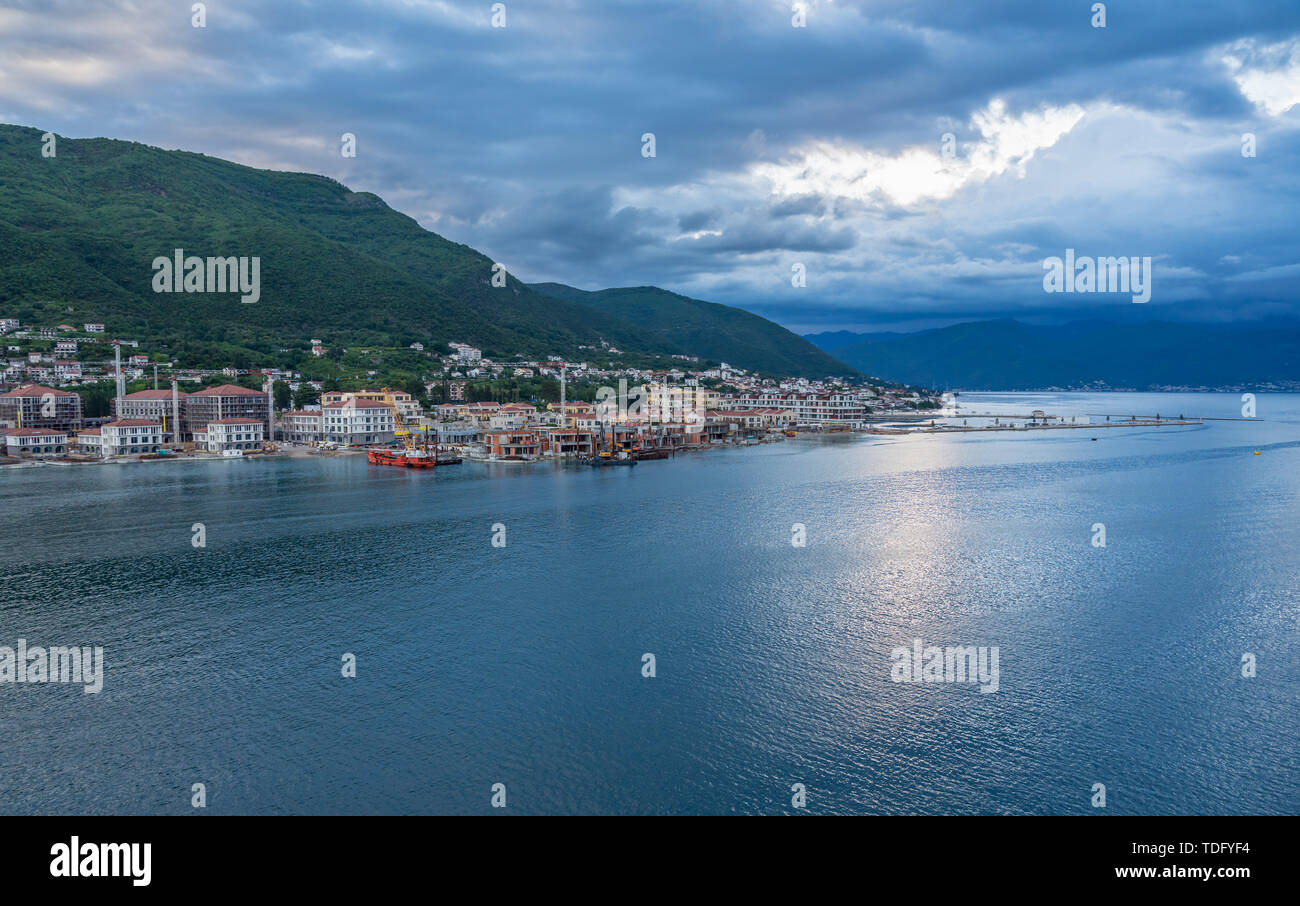 Meljine on Bay of Kotor in Montenegro Stock Photo