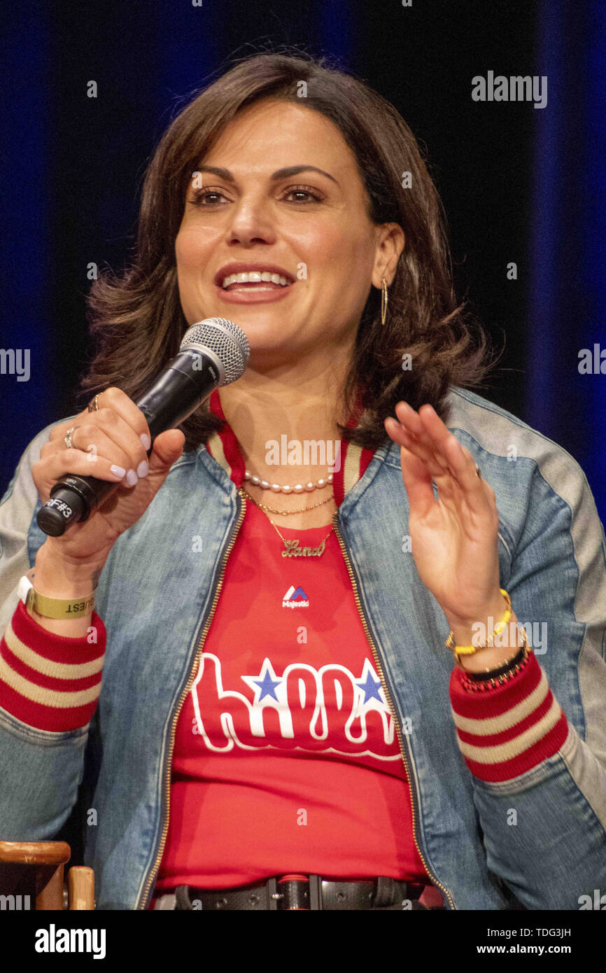 June 15, 2019 - Philadelphia, Pennsylvania, U.S - LANA PARRILLA, actor on  the hit series, Once Upon A Time, takes questions from a sold out audience  at his panel Q&A at Wizard