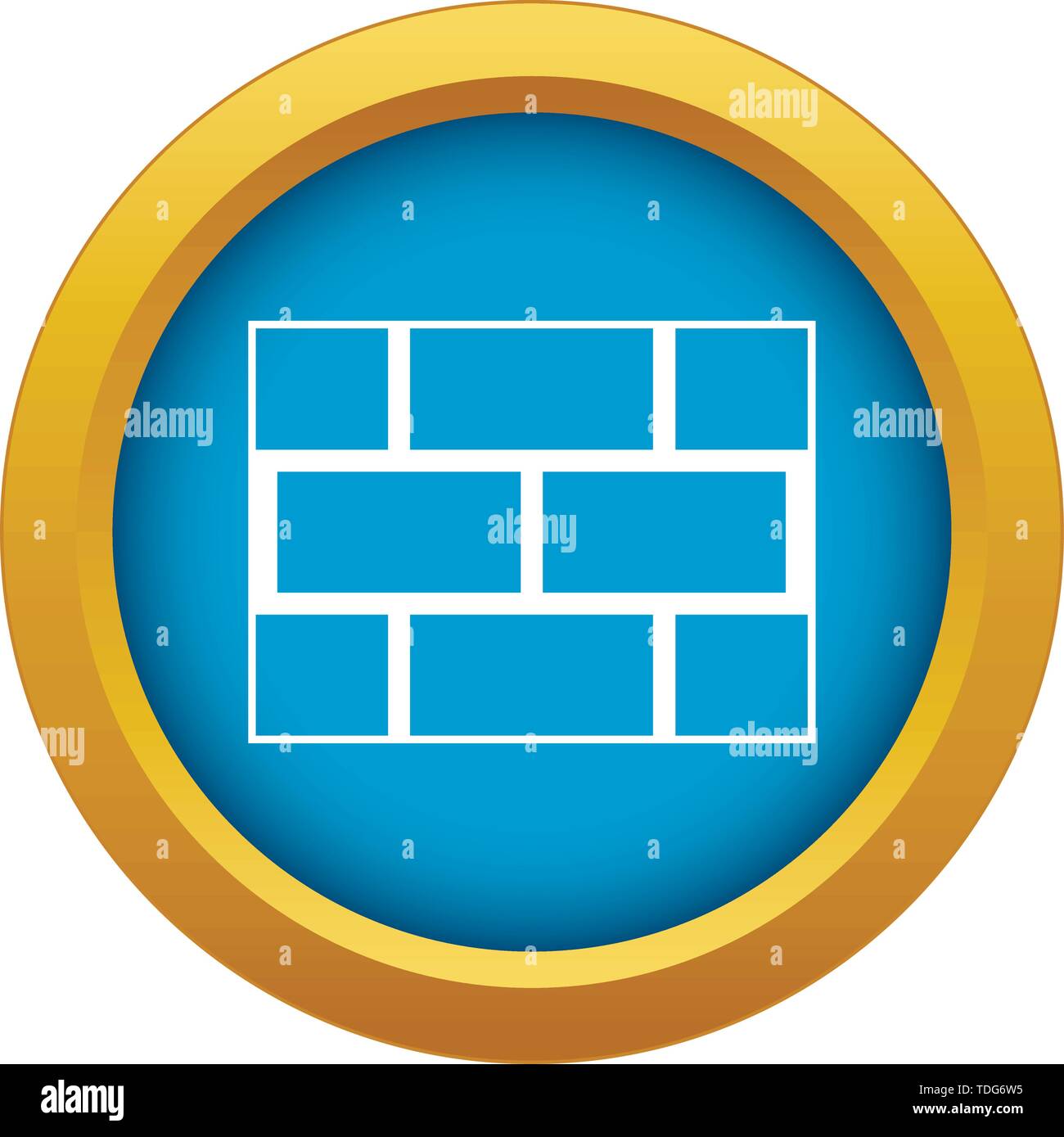 Concrete block wall icon blue vector isolated Stock Vector Image & Art ...