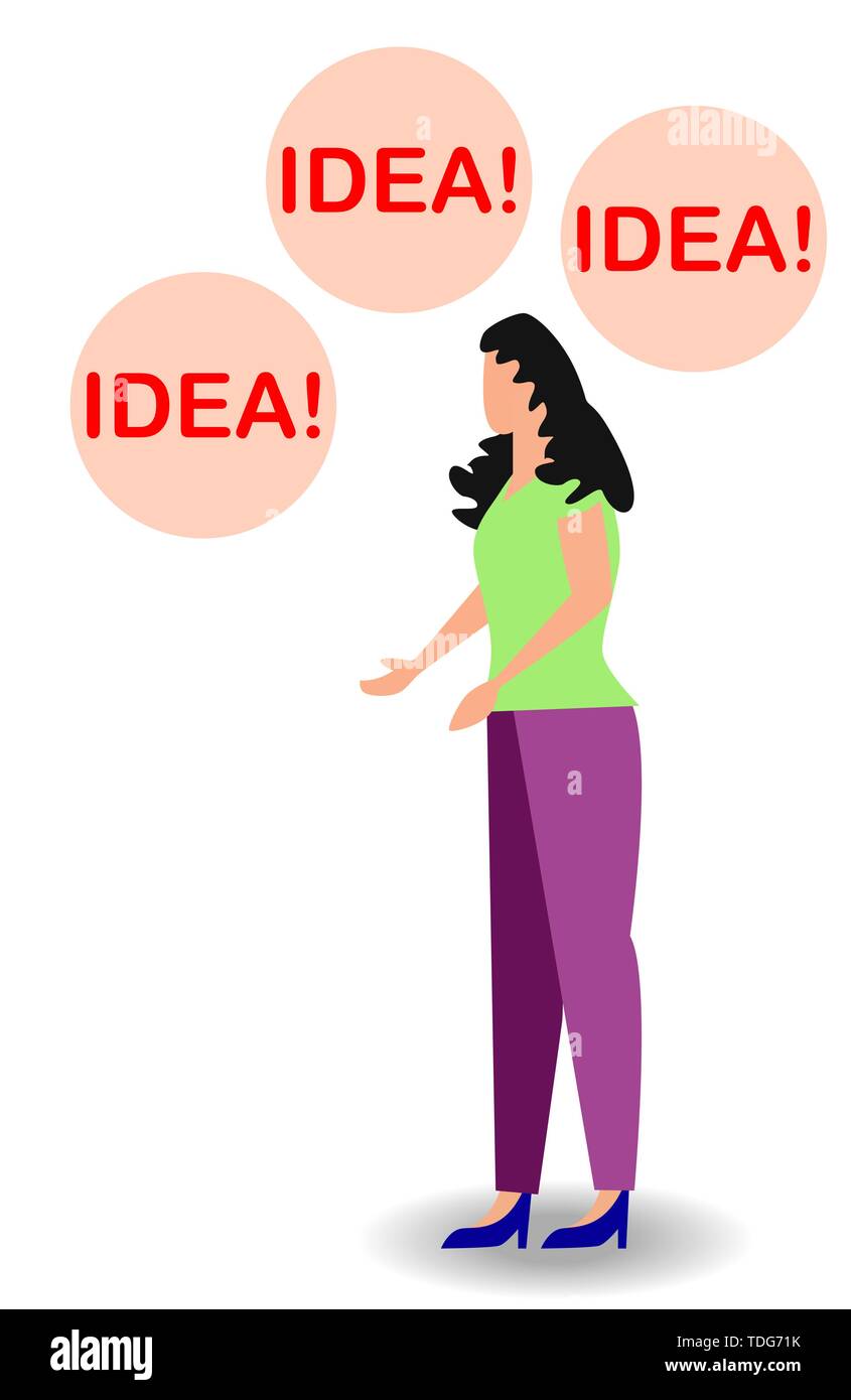 Vector illustration of thinking idea or solution concept with fast ...