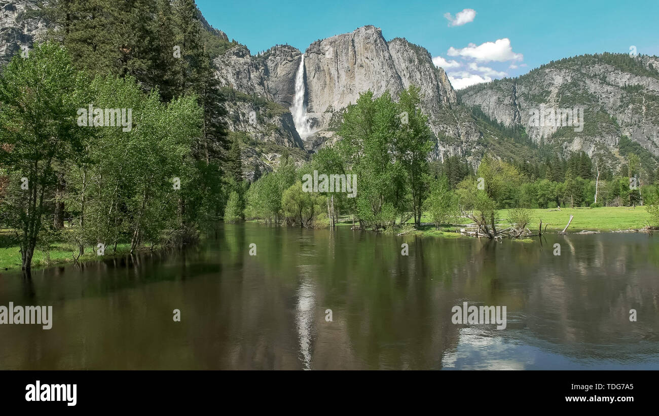 Swinging Bridge And Merced River At Yosemite National Park