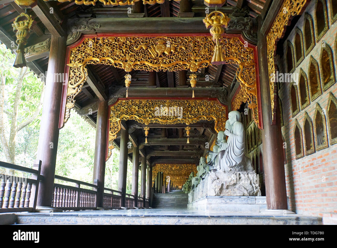 Bai Dinh Pagoda - The biggiest temple complex in Vietnam in Trang An, Ninh Binh. Stock Photo