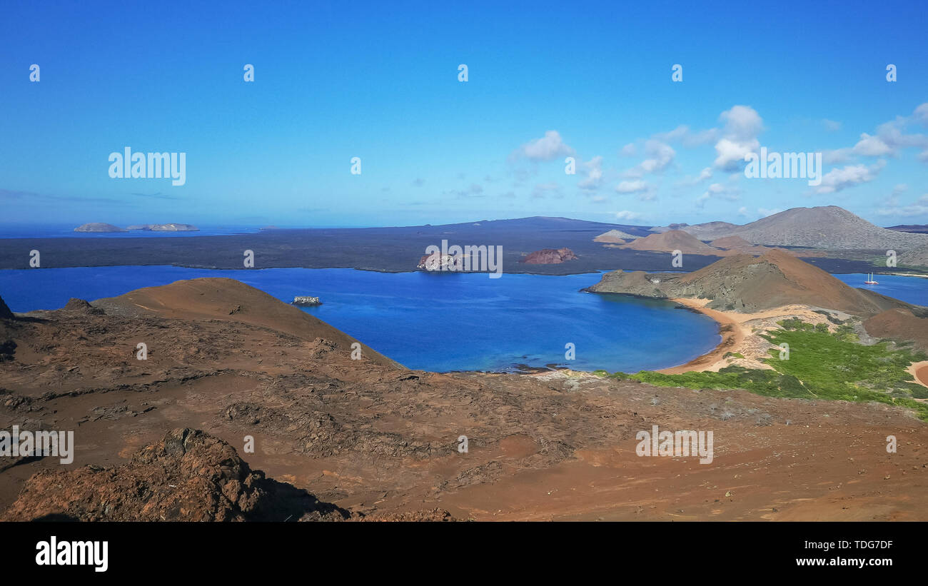 morning view of pinnacle rock on isla bartolome in the galalagos islands, ecuador Stock Photo