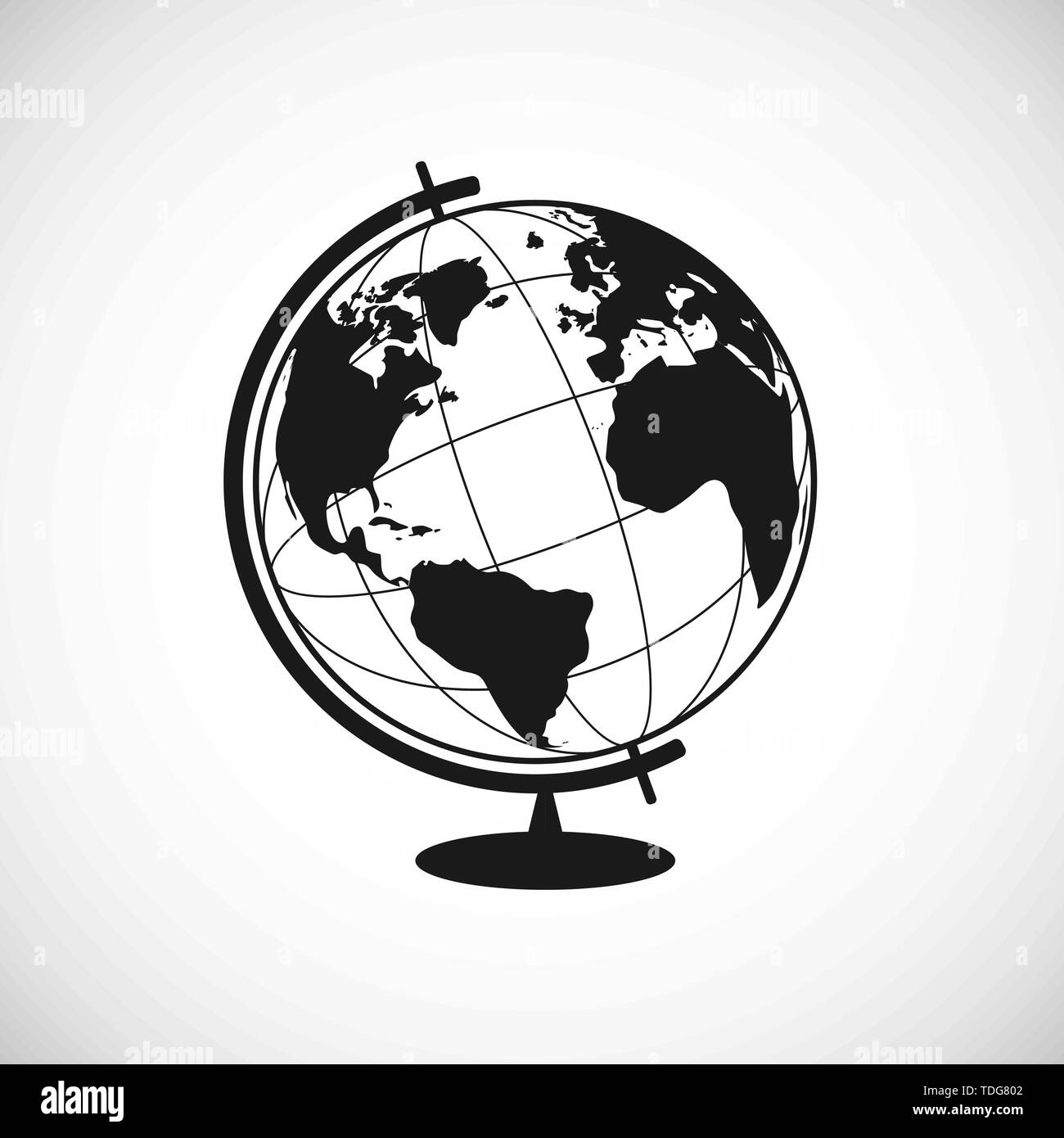 Earth Icon in trendy flat style. Globus silhouette. World globe pictogram for web site design, logo, app. Vector illustration  isolated on white backg Stock Vector
