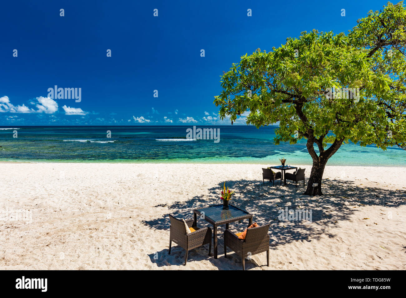 Tropical resort life in Vanuatu, near Port File, Efate Island Stock Photo