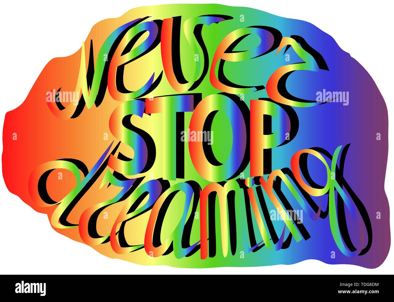 Never stop dreaming - hand lettering Inspirational quote, typography ...