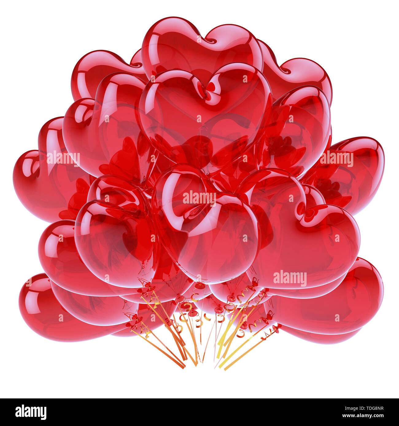 Heart Party Balloons Red Translucent Romantic Love Helium Balloon