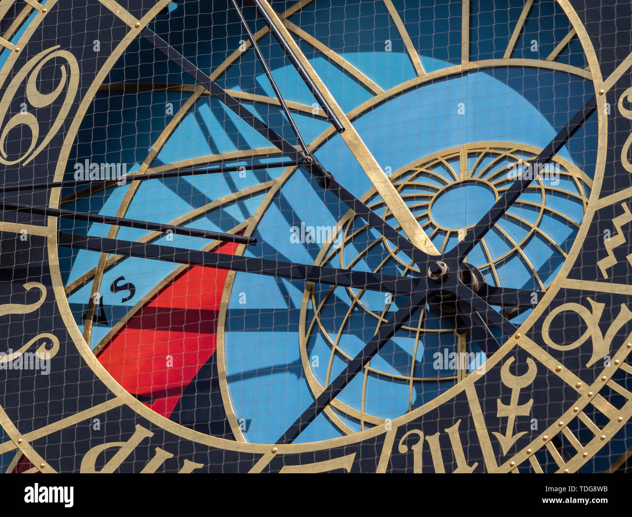 Prague Astronomical Clock on the Town Hall on Old Town Square, also called prazsky orloj in Czech. Stock Photo