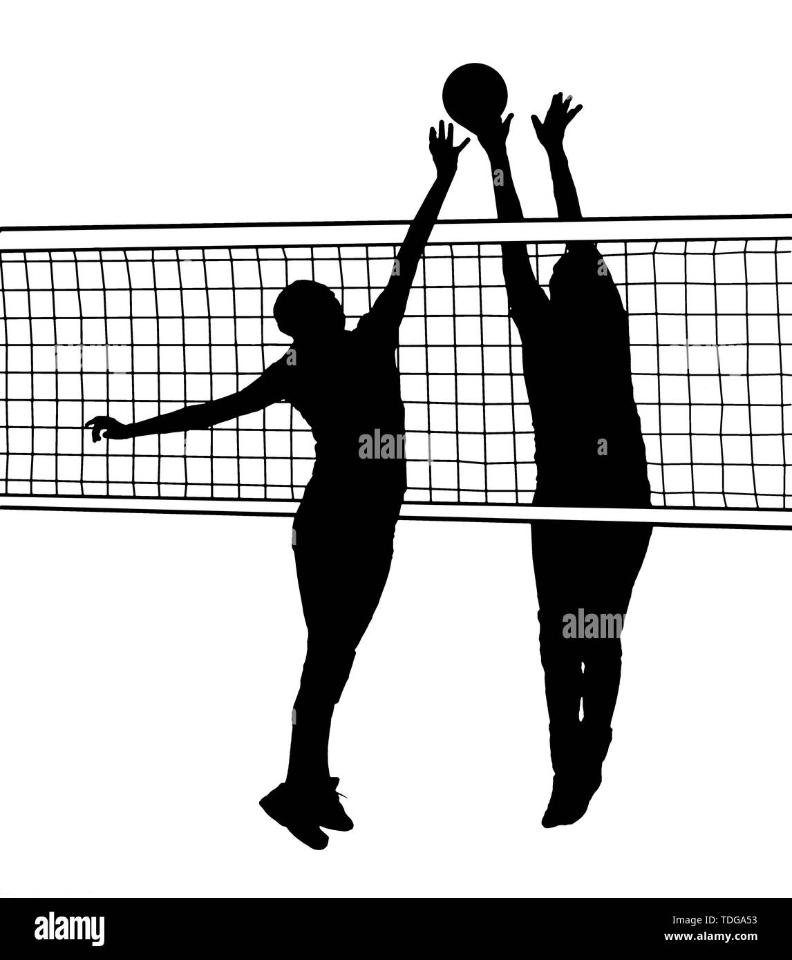 Volleyball Silhouette Block