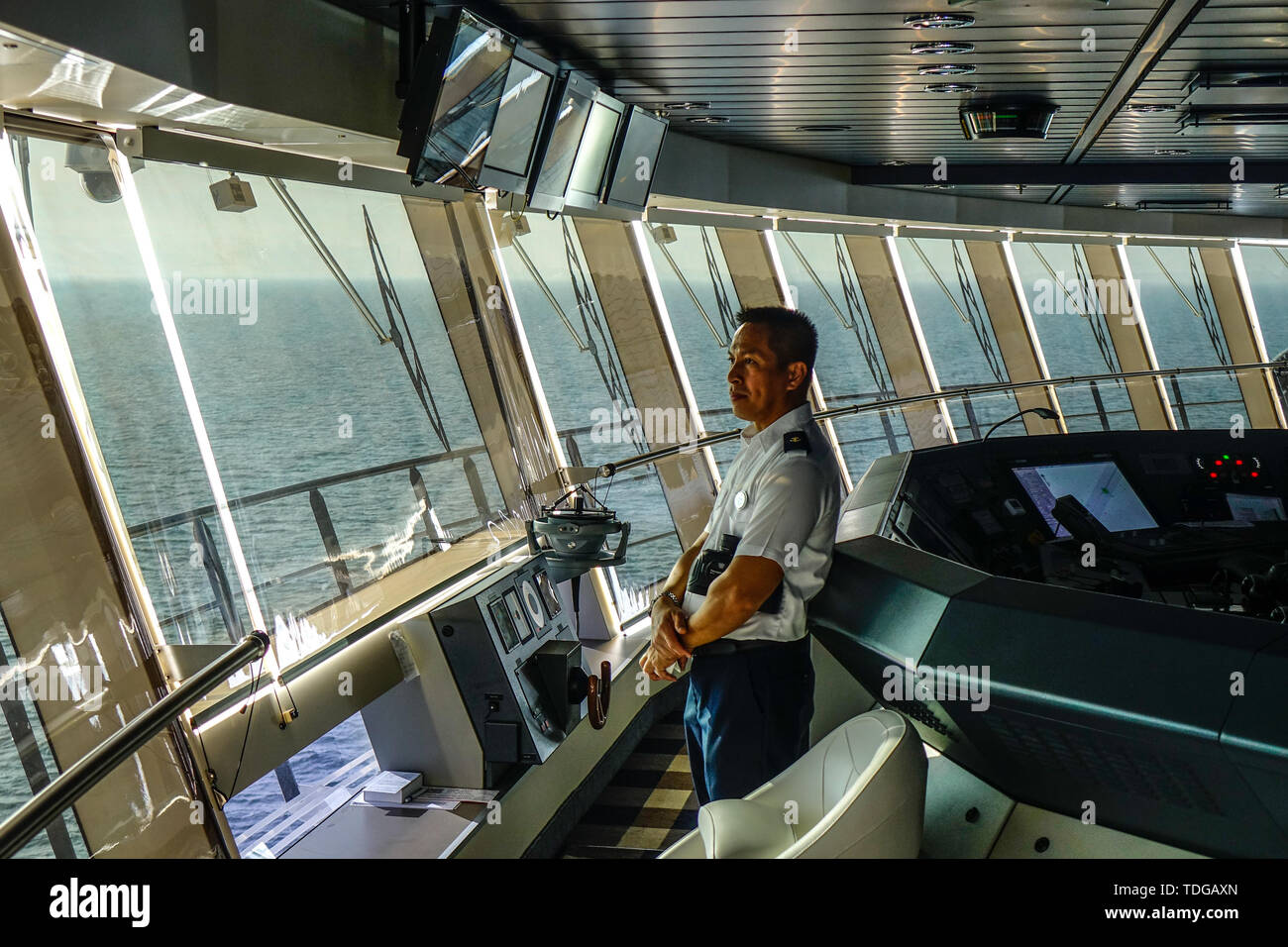 Shanghai China Jun 4 2019 Captain Cabin Of Spectrum Of The Seas Cruise Ship By Royal Caribbean In Sunset Stock Photo Alamy