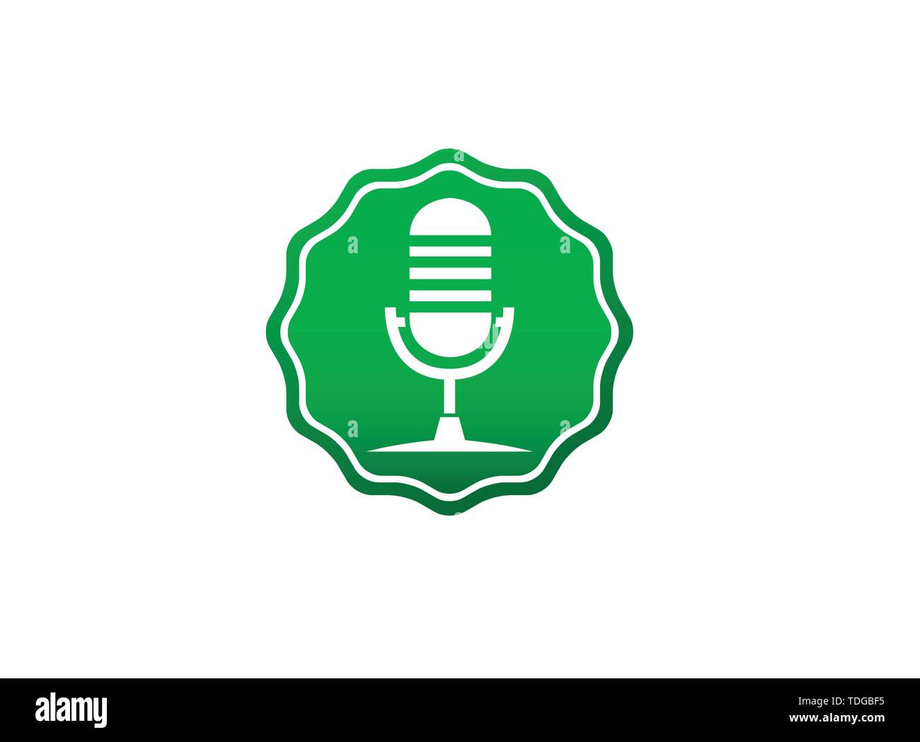 Microphone and karaoke symbol logo design illustration, mic in the shape Stock Vector Image